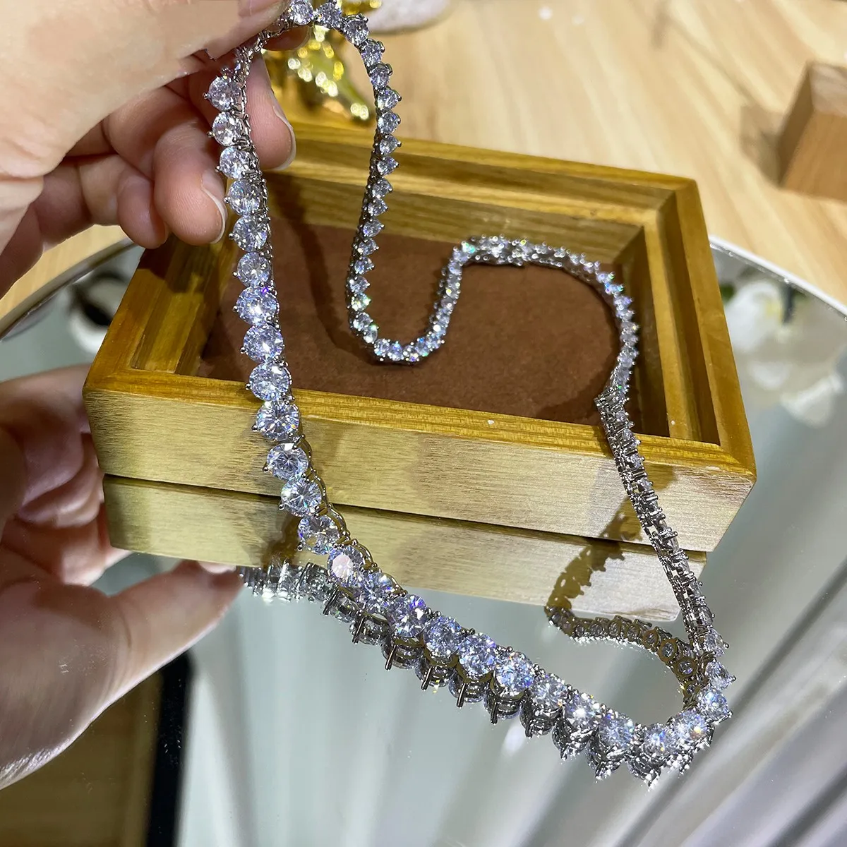 Cross Pendant Necklace Gold - 女性のための豪華なテニスネックレス,ラインストーン付きの高級アクセサリー,14kホワイト,ゴールド,充填,ウェディングジュエリー,花嫁のための