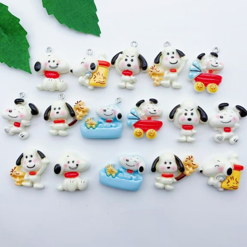 Earrings - 12個入り樹脂製漫画犬ペンダント、DIYジュエリー製作イヤリング、キーホルダーアクセサリー