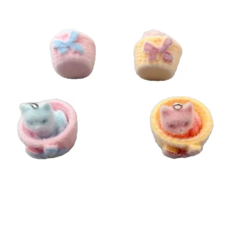 4個入り3Dぬいぐるみ樹脂製猫ペンダント、DIYジュエリー製 - Earrings のレビューと価格