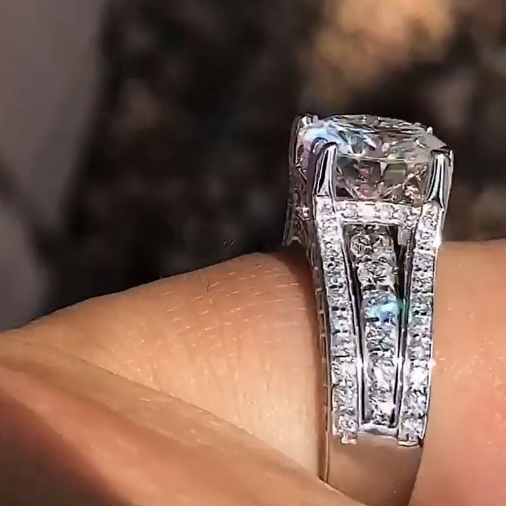 カスタムソリッド14Kホワイトゴールド 男女兼用 結婚式 パ - Moissanite Engagement Ring 1 Carat のレビューと価格