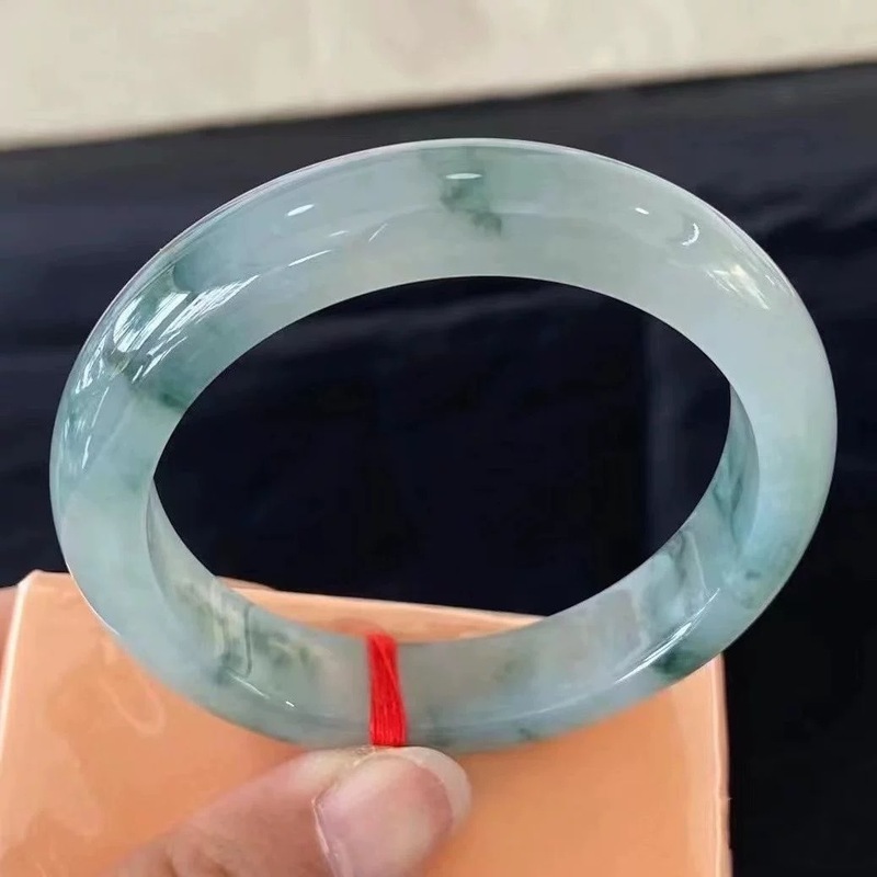 青い花模様のミャンマー産ジェダイト、ラオケン鉱山産の女性用ブ - Bracelets のレビューと価格