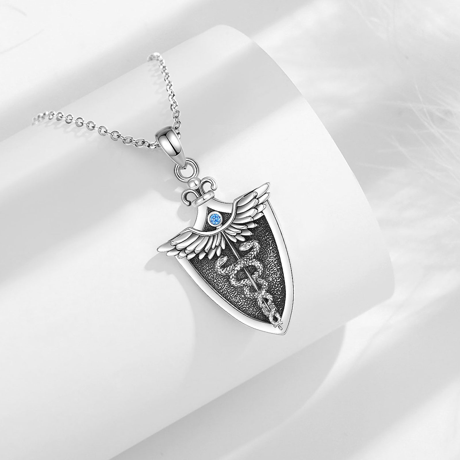Eudora-男性と女性のためのダブルスネークペンダント付き - 925 Sterling Silver Chain Necklace Men のレビューと価格