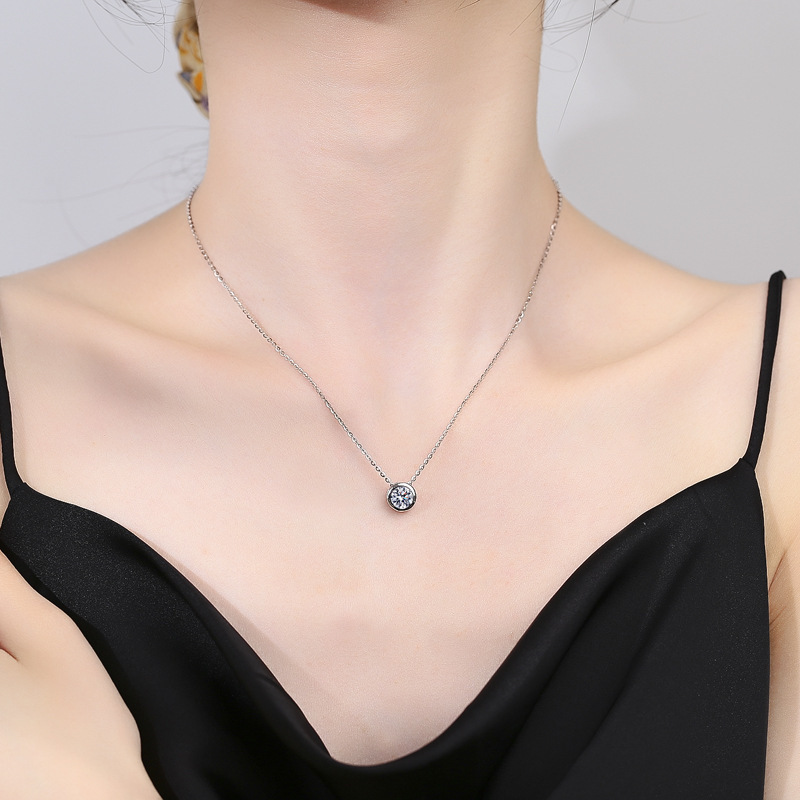 1ct 2ct 3ct D VVS1 ベゼルモアッサナイトバ - 925 Sterling Silver Chain Necklace Men のレビューと価格