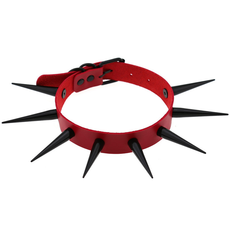 男性と女性のためのスパイク付きパンクネックレス,ロングスパイ - Goth Punk Spike Choker のレビューと価格