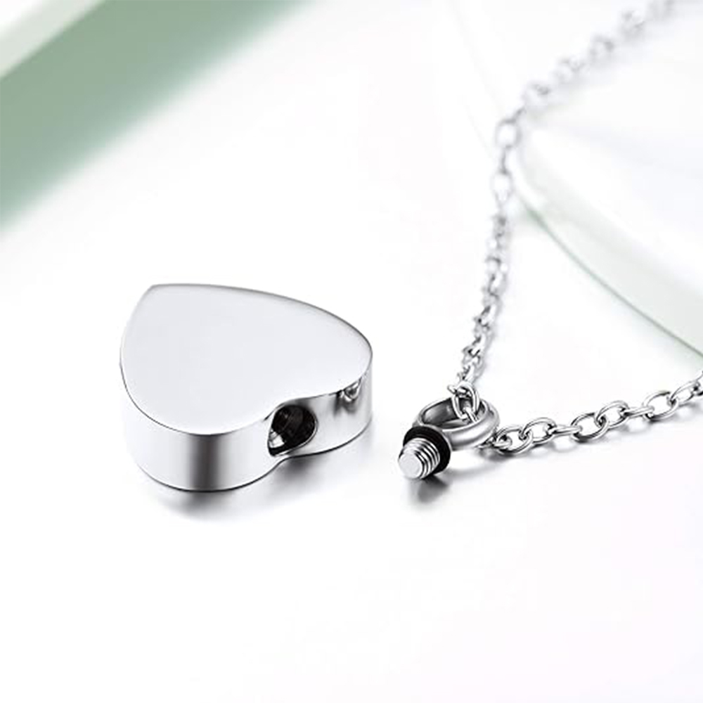 3 スタイルのステンレス鋼の骨壷ネックレス、遺灰用メモリアル - Heart Locket Necklace Photo のレビューと価格