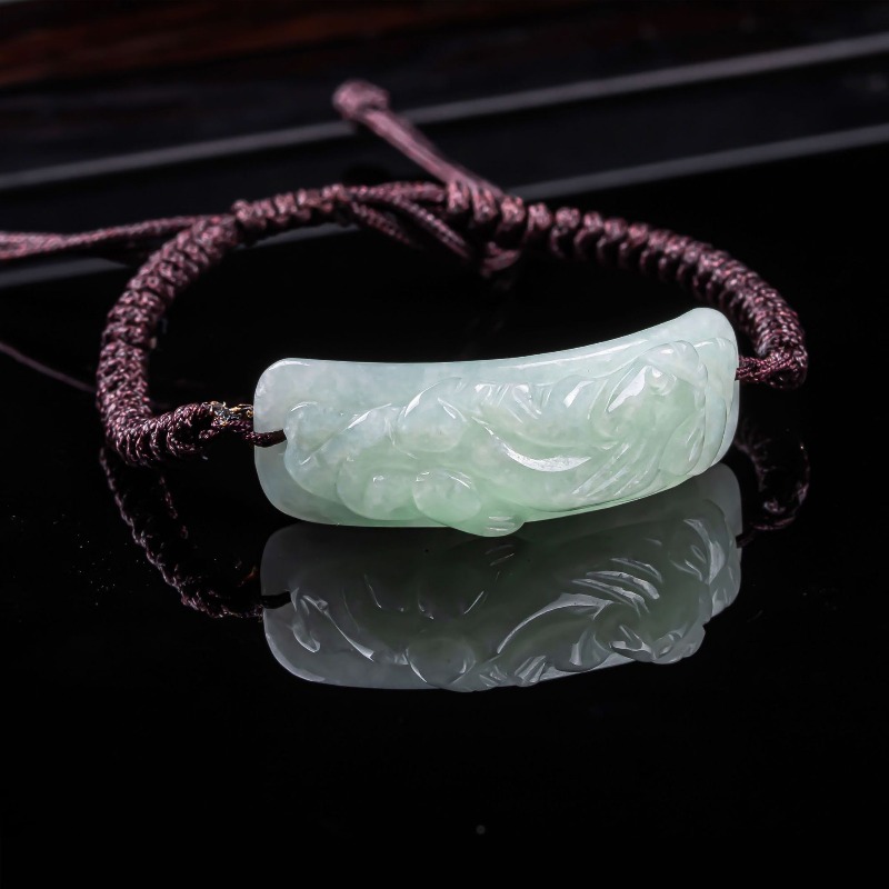 ビルマ翡翠貔貅ブレスレット彫刻手編み天然翡翠ブレスレットバン - Bracelets のレビューと価格