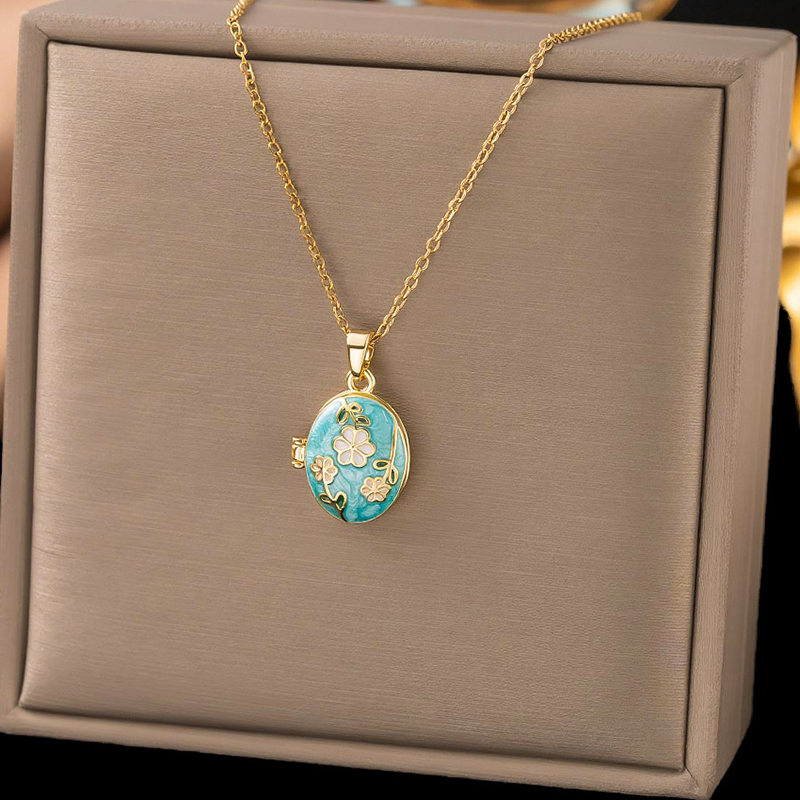 ANENJERY 316L ステンレス鋼フラワーバタフライス - Heart Locket Necklace Photo のレビューと価格