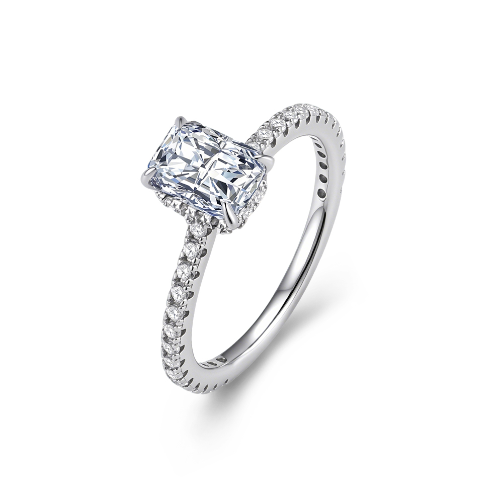 S925スターリングシルバー製シンプル4プロング1カラットモ - Moissanite Engagement Ring 1 Carat のレビューと価格