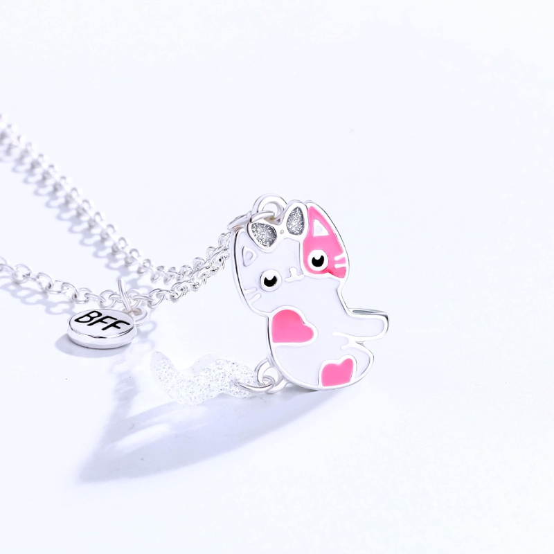 2個セット 親友ペンダントギフト 磁気で繋がる猫の友情ネック - Magnetic Couple Matching Necklaces のレビューと価格