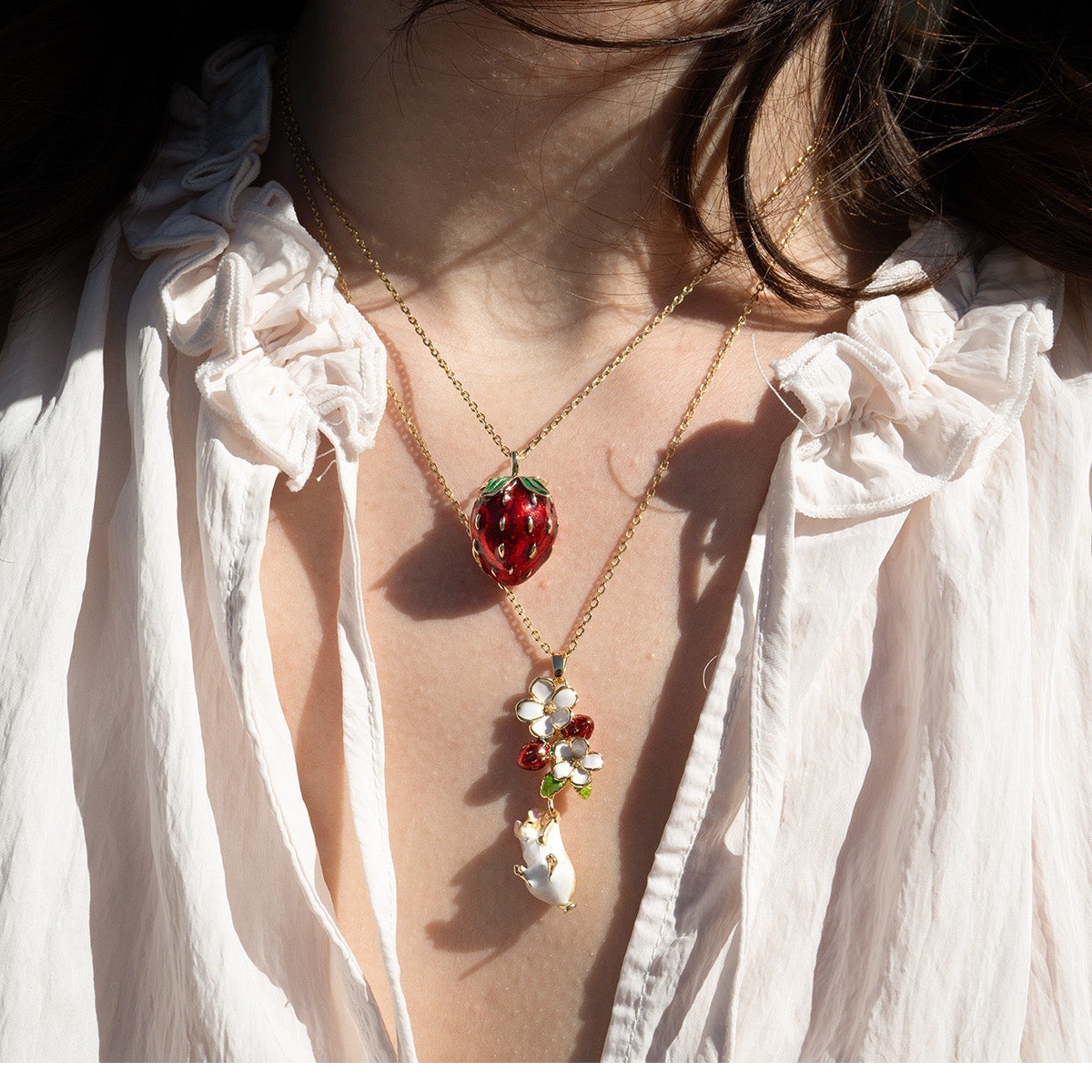 新しいフルーツイースターエッグネックレス、開閉式アニマルイー - Heart Locket Necklace Photo のレビューと価格
