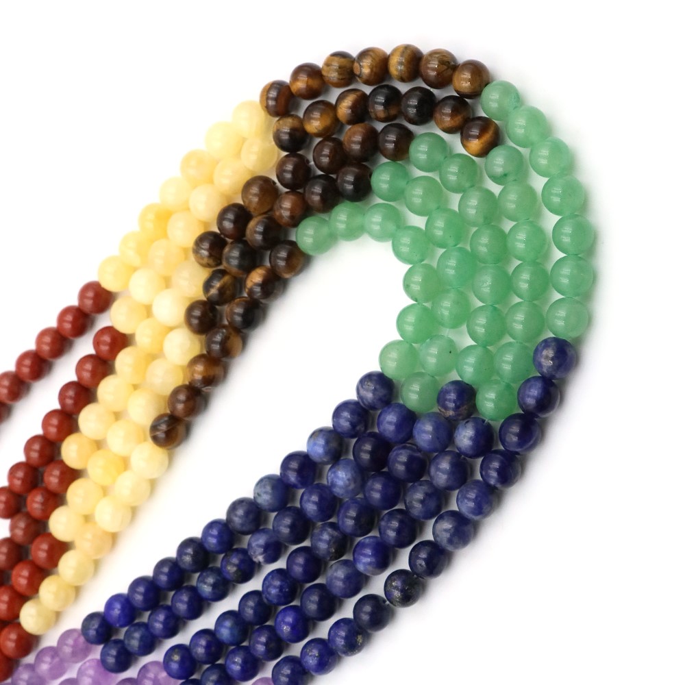 天然7チャクラクリスタルビーズ アメジスト ラウンドビーズ  - Crystal Pendant Necklace Natural Stone のレビューと価格