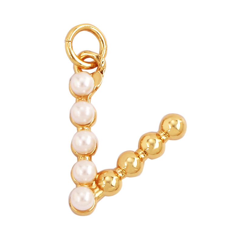 ファッションシンプルなイミテーションパール 18K ゴールド - Initial Letter Necklace 18K Gold のレビューと価格