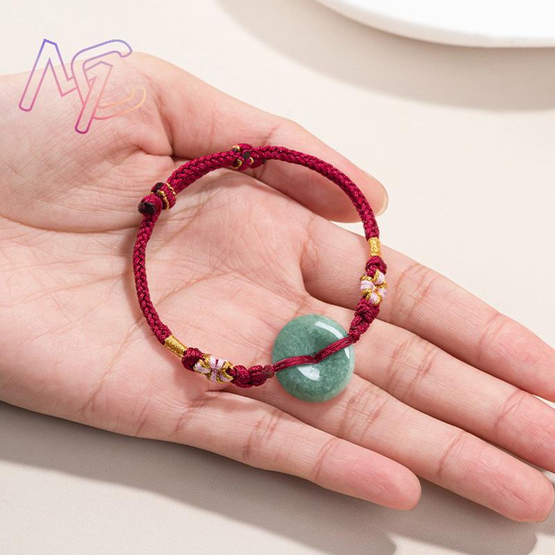 グリーンミャンマー翡翠ドーナツブレスレットデザイナーバングル - Bracelets のレビューと価格