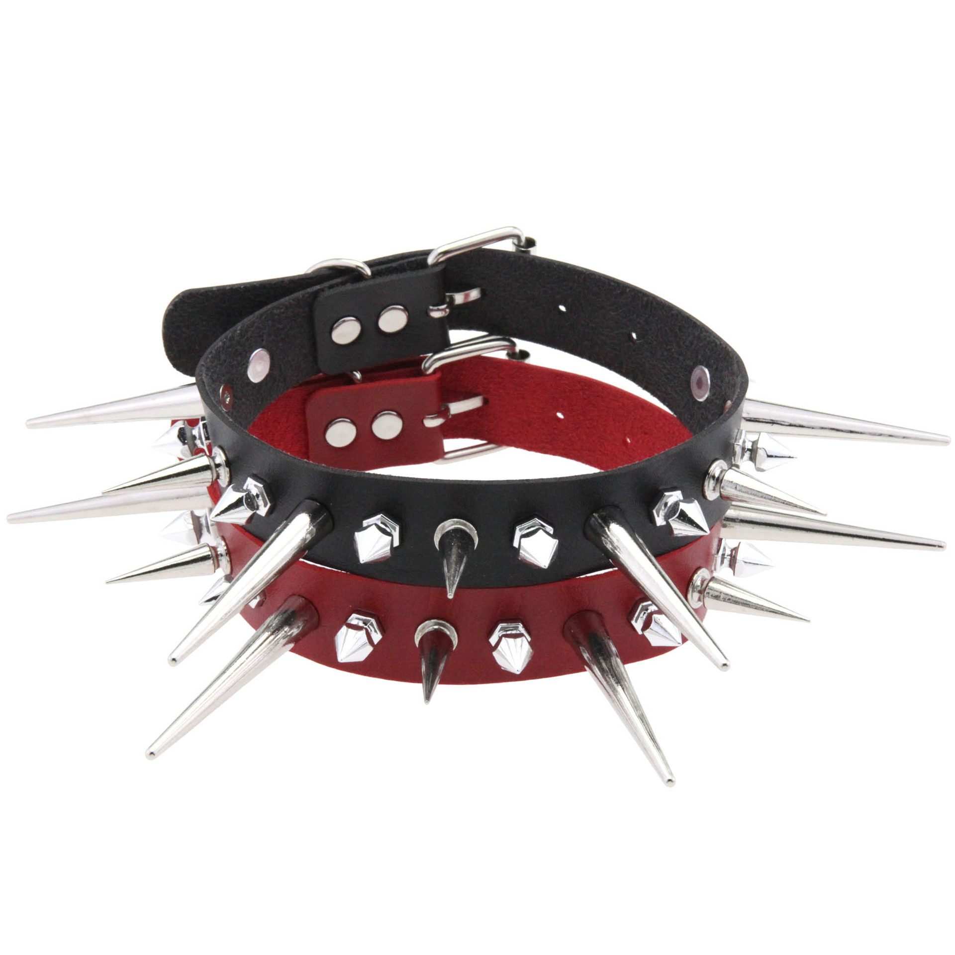 Kmvexo-男性と女性のためのロングスパイクネックレス,フ - Goth Punk Spike Choker のレビューと価格