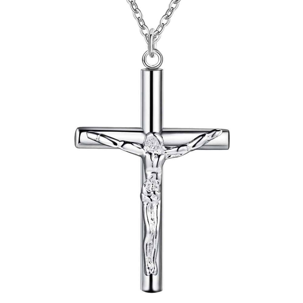 新しい 925 スターリングシルバーネックレスクロス男性女性 - 925 Sterling Silver Chain Necklace Men のレビューと価格