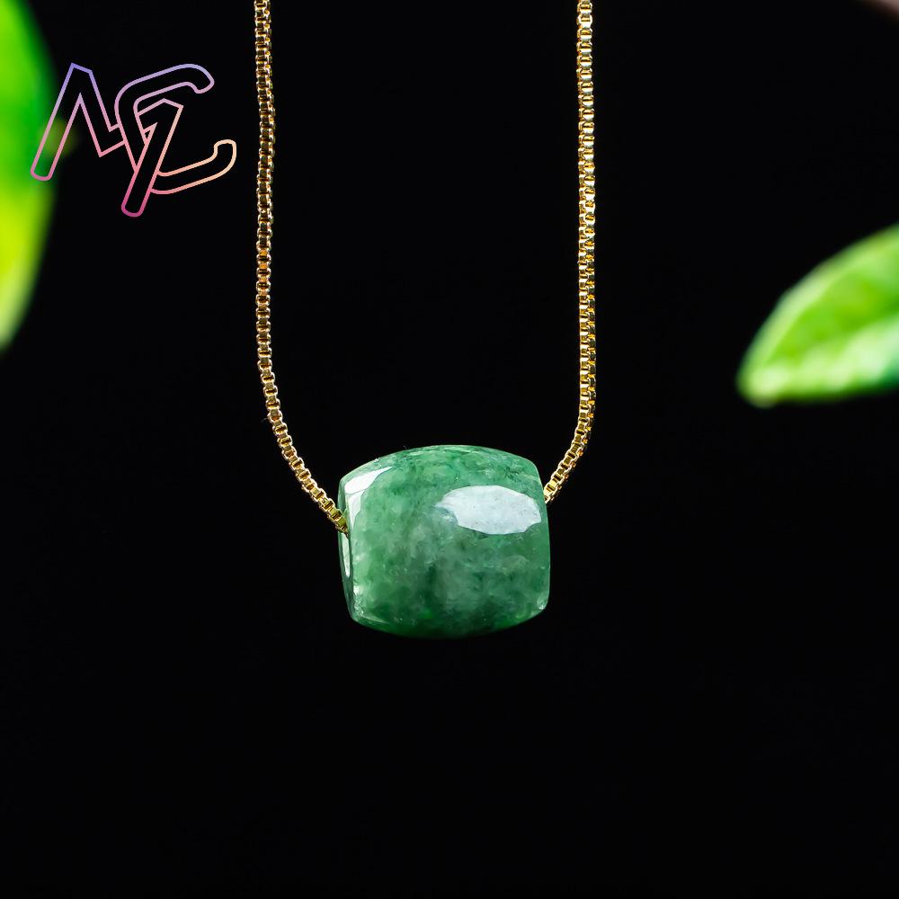天然本翡翠ビーズペンダントミャンマー翡翠ネックレスデザイナー - Necklaces のレビューと価格