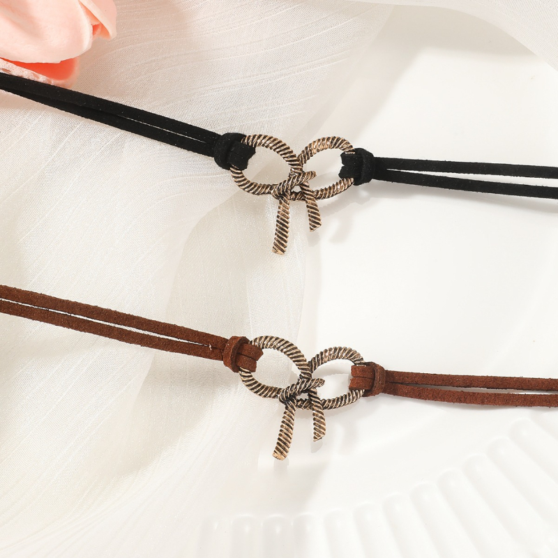ヴィンテージメタルボウチョーカーネックレス女性用二重層ブラッ - Layered Pendant Necklace Aesthetic のレビューと価格