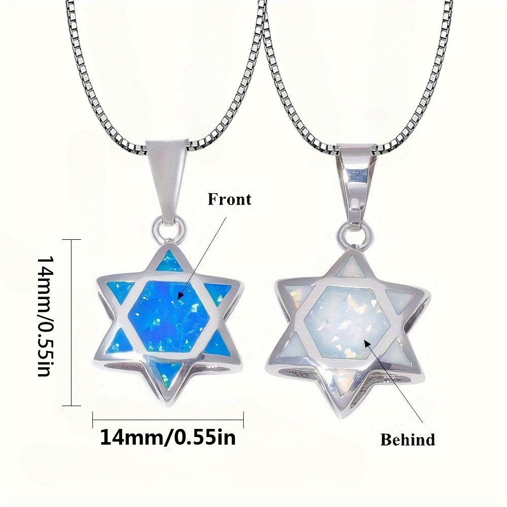 ダビデの星オパールペンダントネックレス リバーシブル ユダヤ - Necklaces のレビューと価格