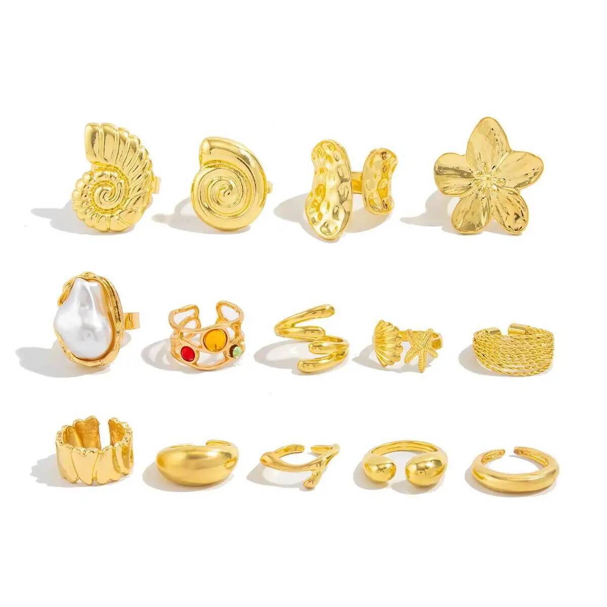 IngeSight.Z 14 ピース/セットヒップホップクリ - Vintage Punk Knuckle Rings Set のレビューと価格