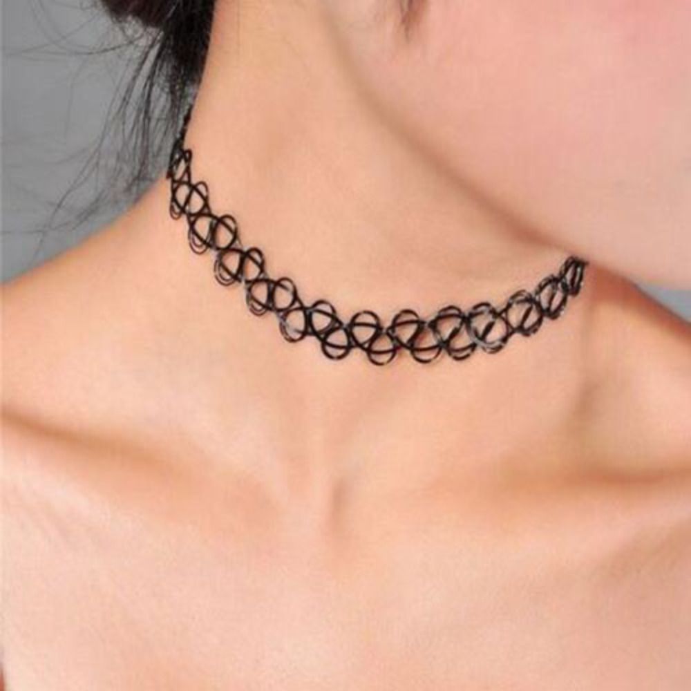 編組糸付きマルチカラーネックレス,伸縮性のある黒のヴィンテー - Pearl Choker Necklace Vintage のレビューと価格