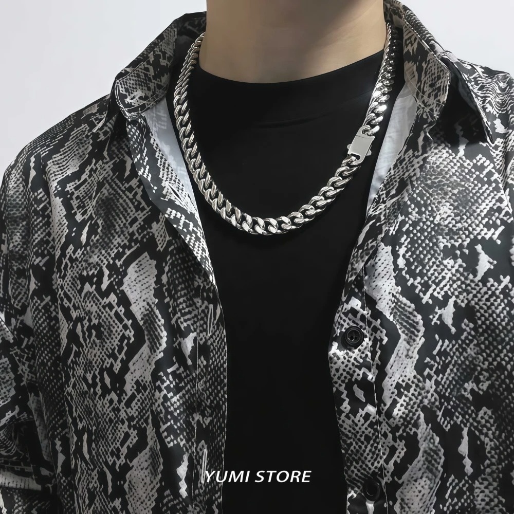 チタン鋼製ヒップホップスプリングバックルキューバンネックレス - Cuban Link Chain 12Mm のレビューと価格