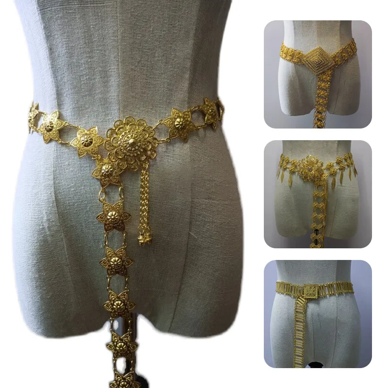 1PC 金属タイウエストチェーン女性タイ Dai ゴールドベ - Body Jewelry のレビューと価格