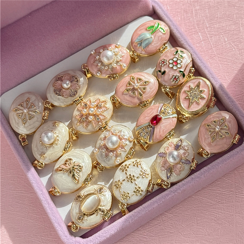 HangZhi エナメル ロマンチック ピンク ホワイト パ - Heart Locket Necklace Photo のレビューと価格