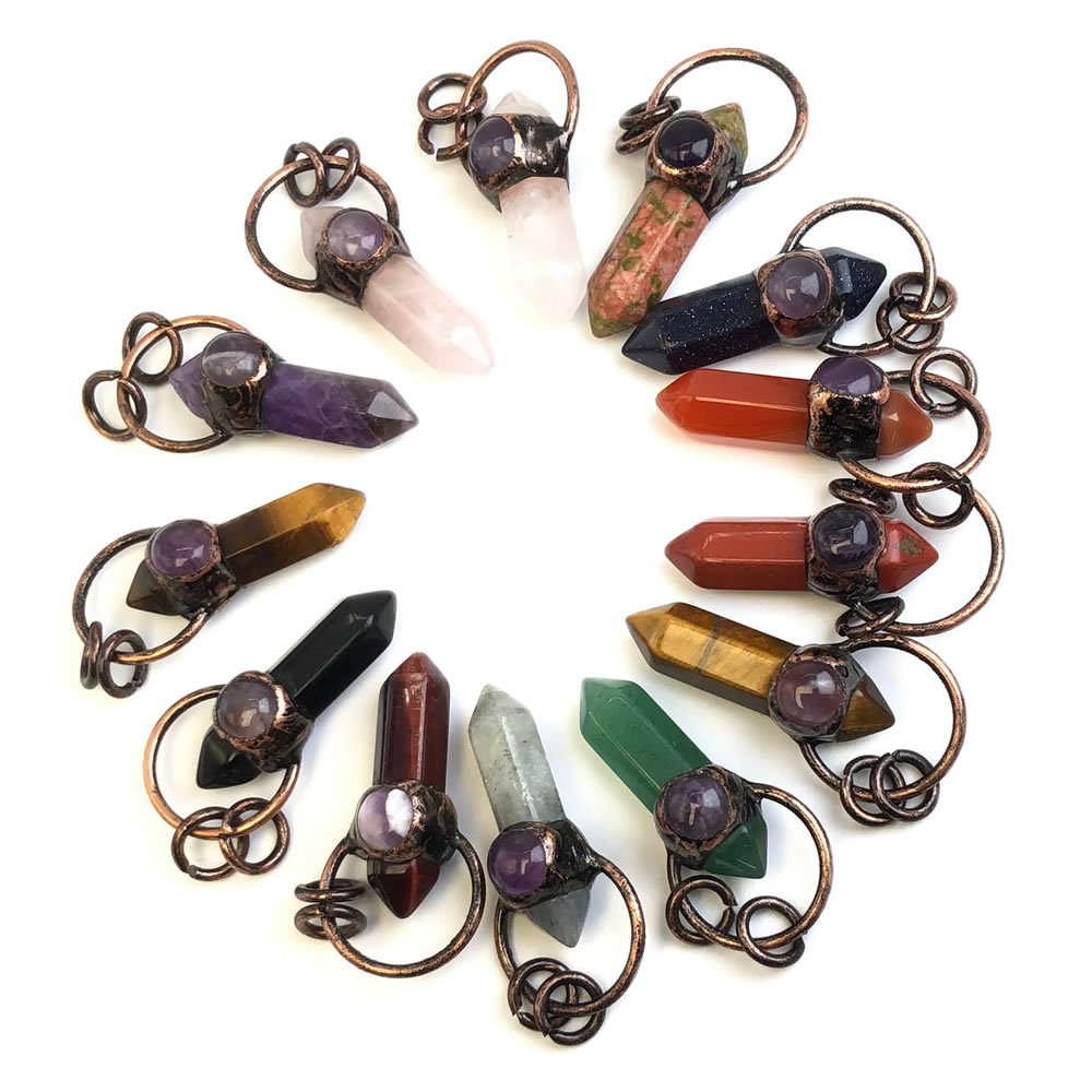 天然石クリスタルクォーツペンダント ネックレスチャーム用 古 - Crystal Pendant Necklace Natural Stone のレビューと価格